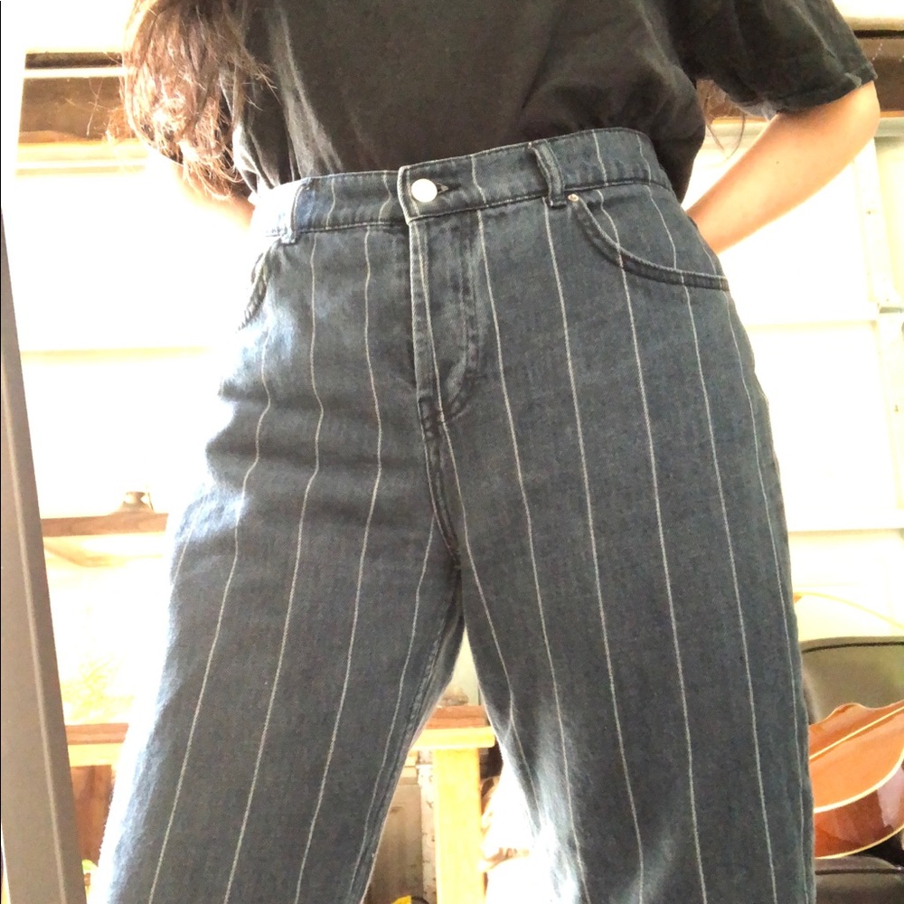 Top shop Moto pin stripe jean